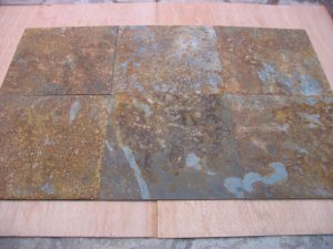 Rusty gray ardosia slate tiles from Brazil