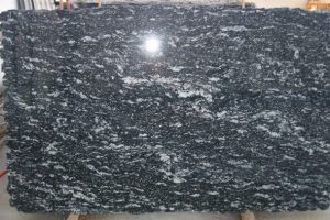 Spectrus black granite slab and tiles imported from Brazil